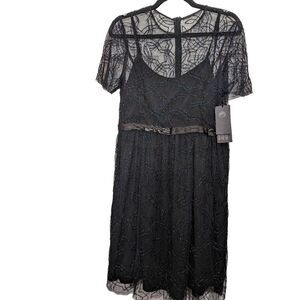 Needle & Thread Floral Embellished black dress size 10 NEW